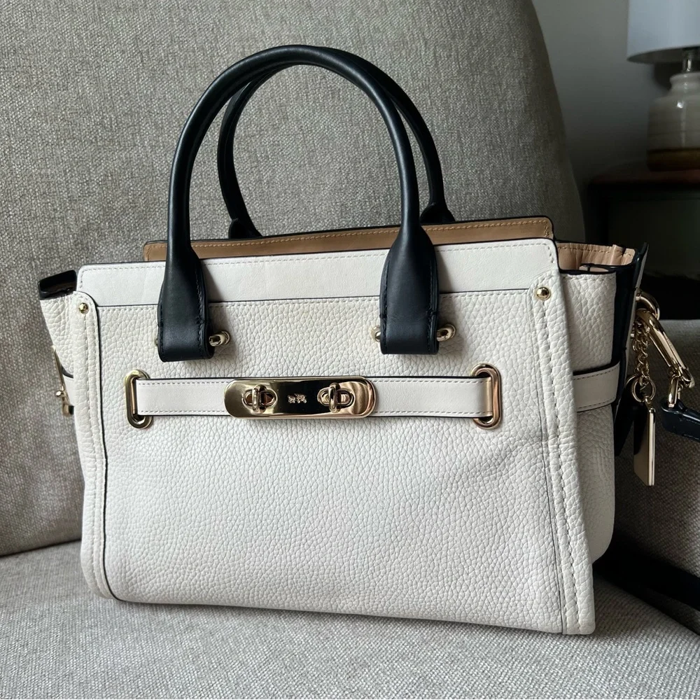 COACH Swagger 27 in Colorblock Light Gold Chalk Multi - Picture 12 of 16
